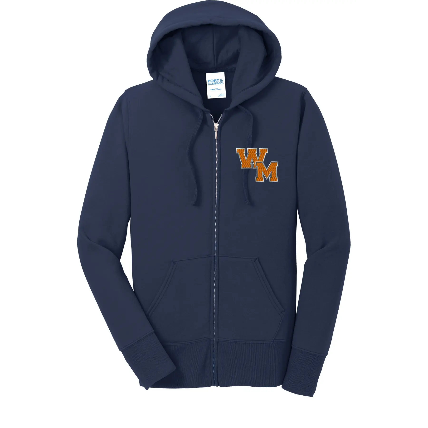 WM Embroidered Logo Ladies Full Zip Hoodie - Image 1