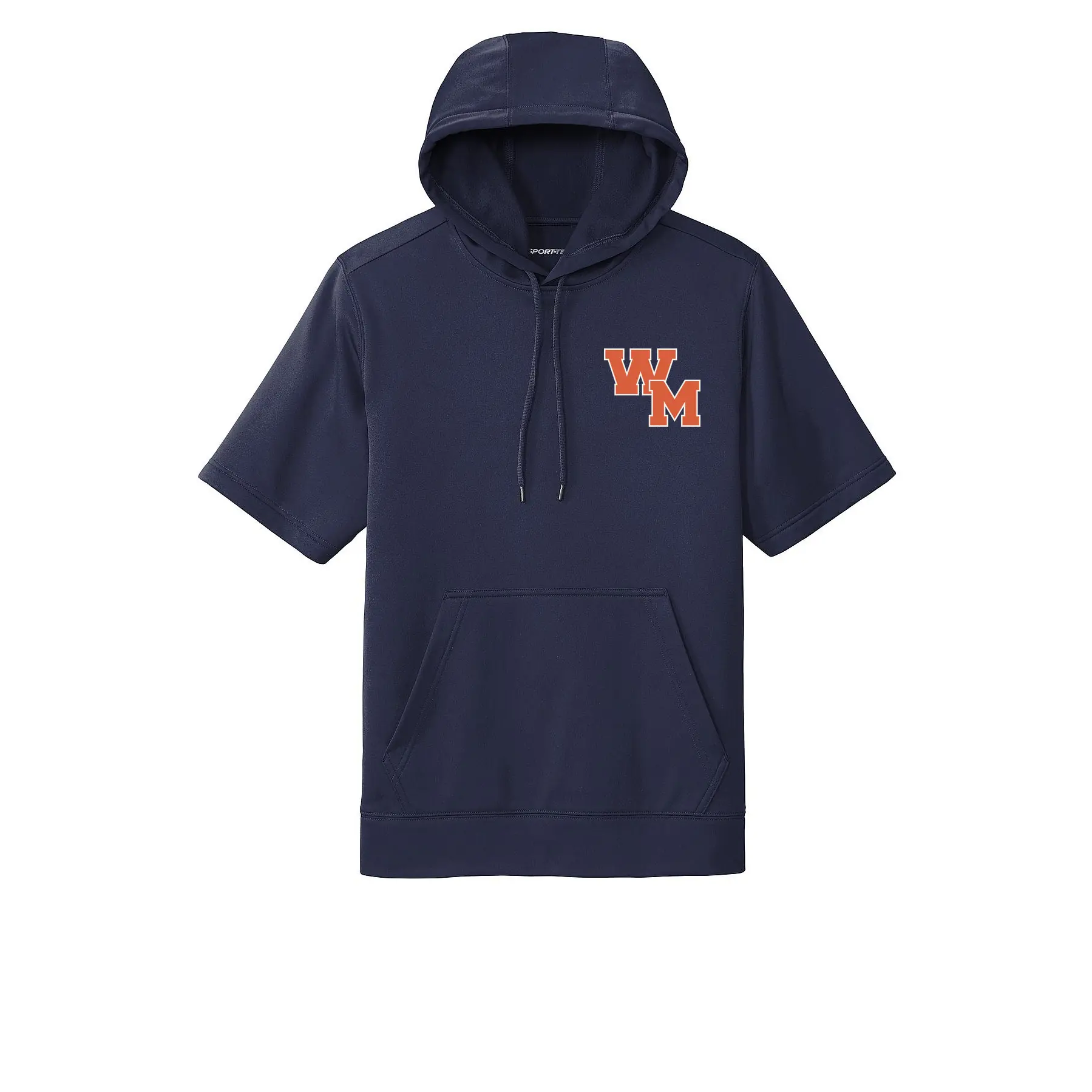 WM Left Chest Logo Adult Short Sleeve Hoodie - Image 1