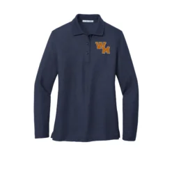 WM Embroidered Logo Ladies Long Sleeve Polo