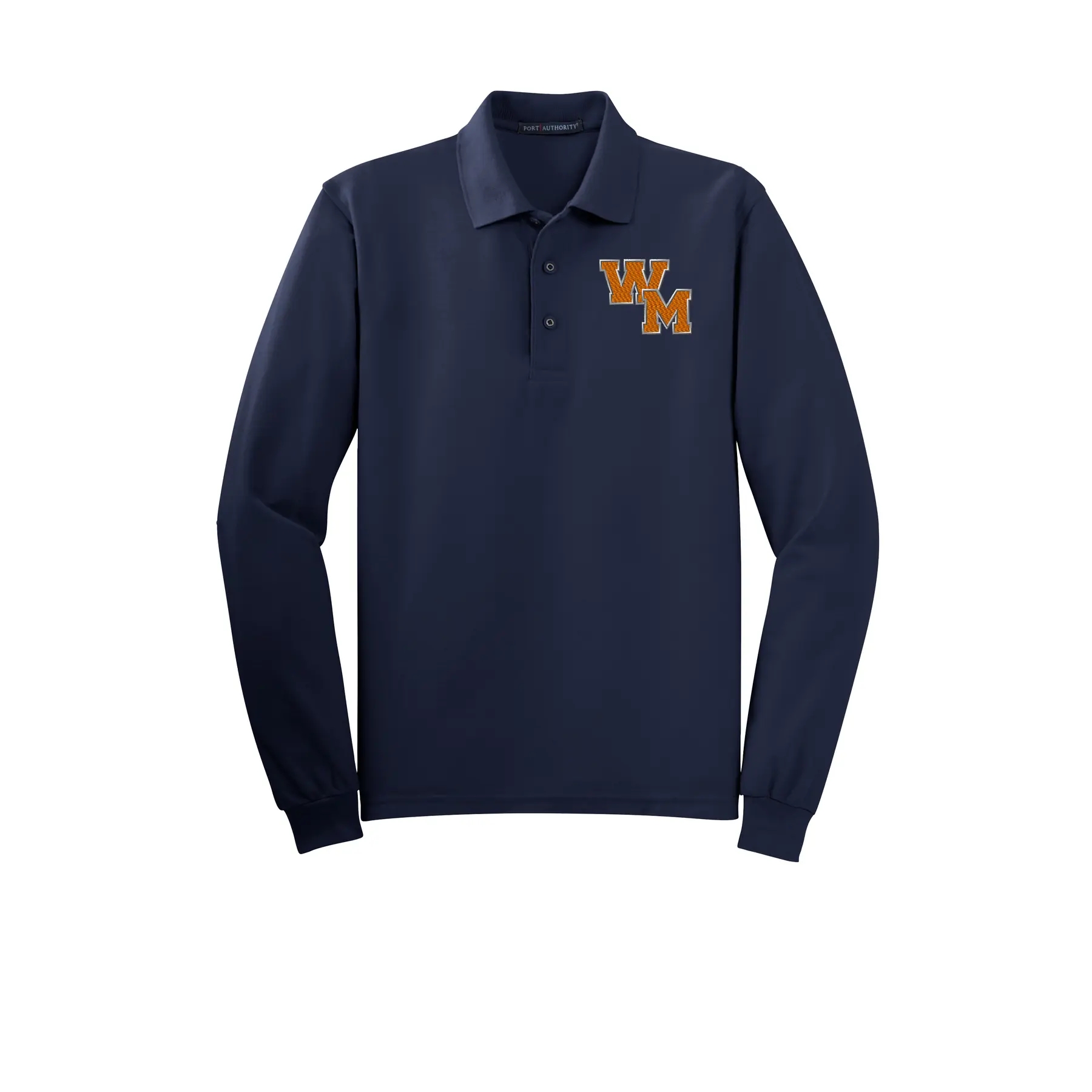 WM Embroidered Logo Tall Long Sleeve Polo - Image 1