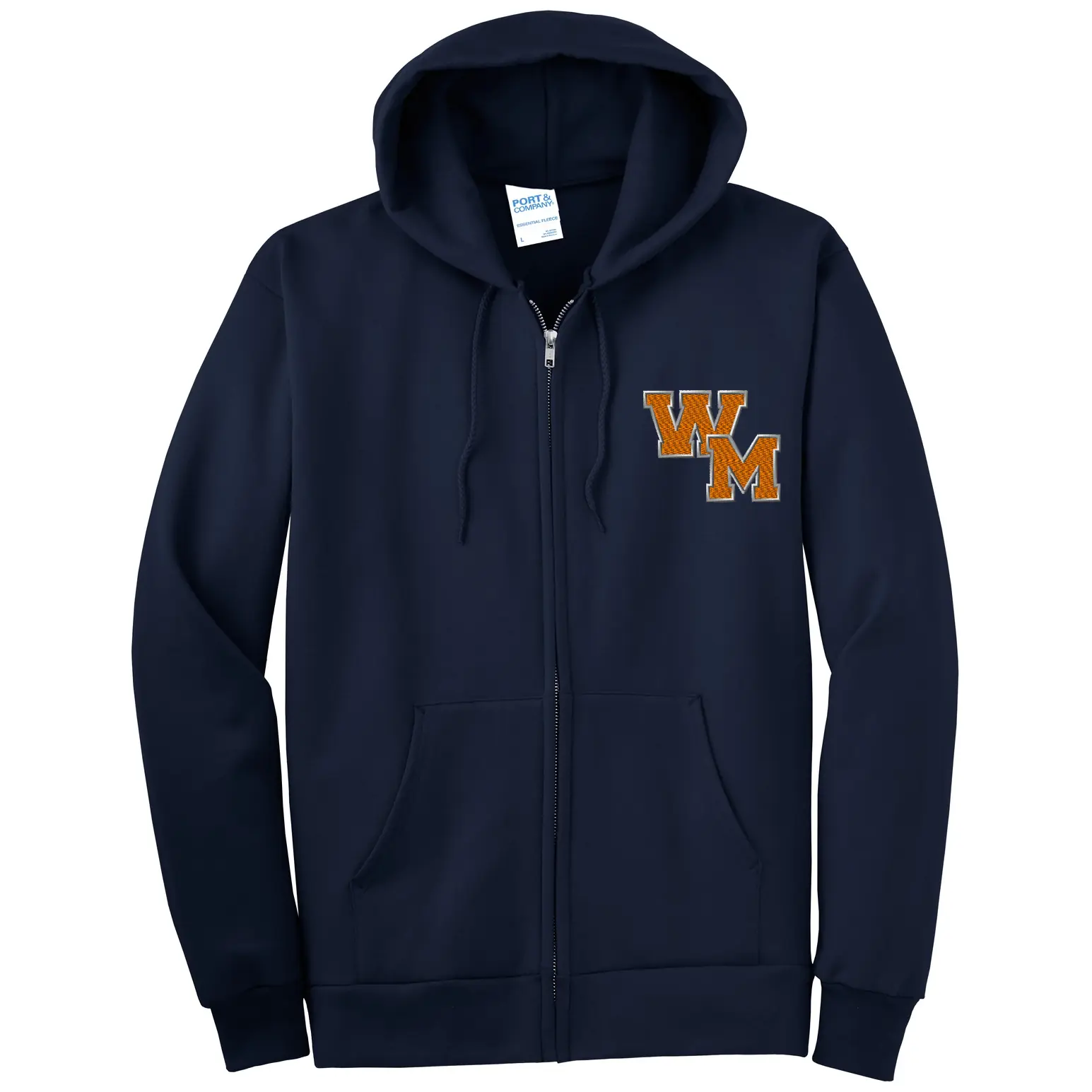 WM Embroidered Logo Tall Full Zip Hoodie - Image 1